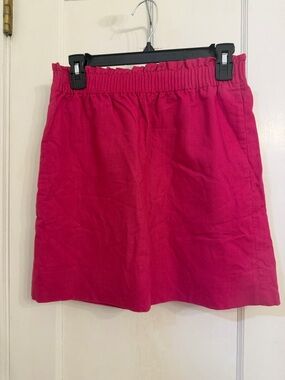 J. Crew Bright Fuchsia Elastic-Waist Mini Skirt